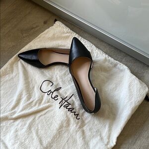 Cole Haan Black Flats Sleek Design
